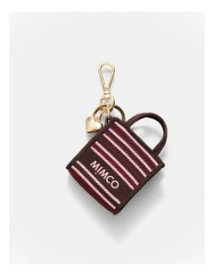 Blondie Mini Bag Charm in Chocolate Stripe