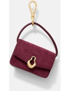 Shield Mini Bag Charm in Merlot