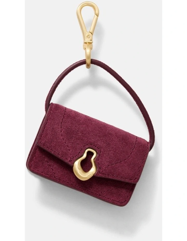 Shield Mini Bag Charm in Merlot image 1