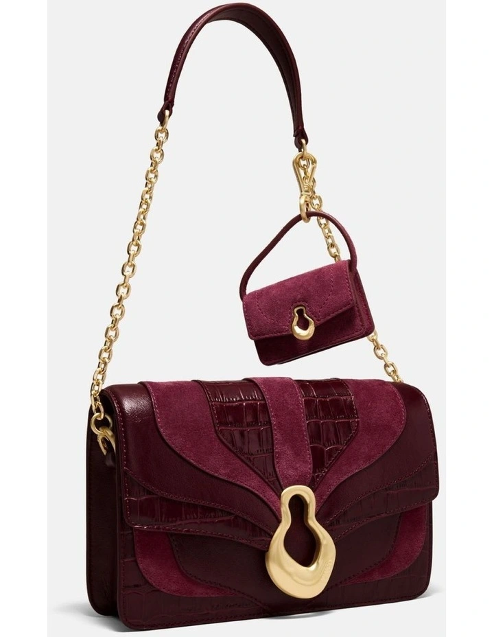 Shield Mini Bag Charm in Merlot image 2