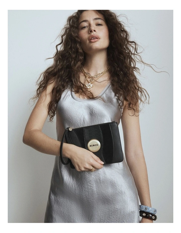 Mim Pouch in Black Brushed Lg image 2