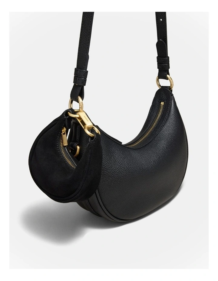 Luna Mini Bag Charm in Black image 2