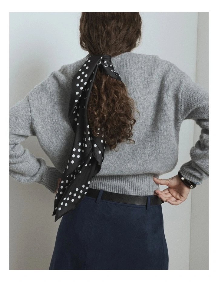 Dizzy Dots Large Scarf in Black image 4