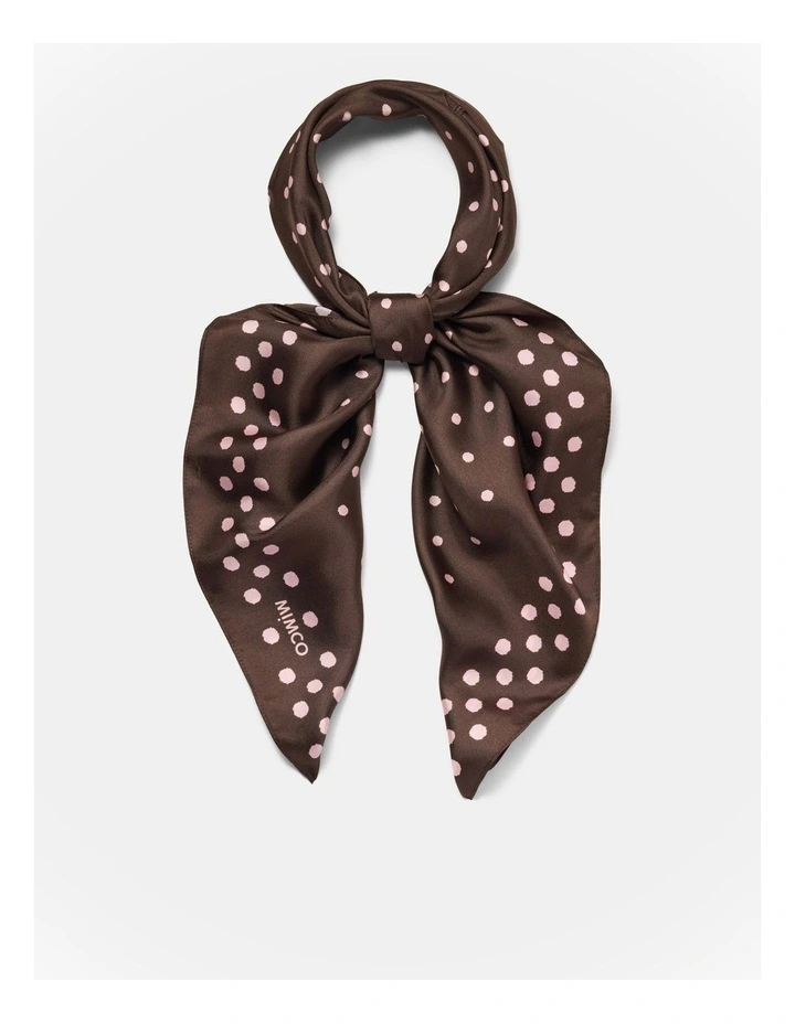 Dizzy Dots Large Scarf in Chocolate image 1