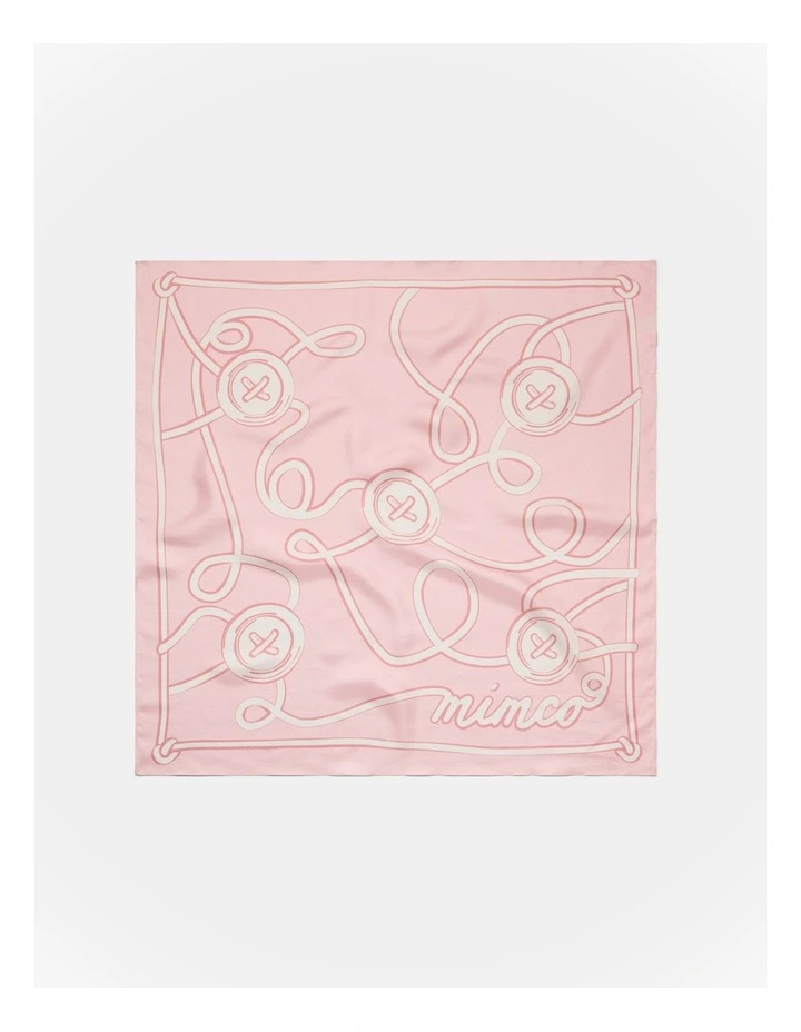 Mim Button Square Scarf in Pink image 5