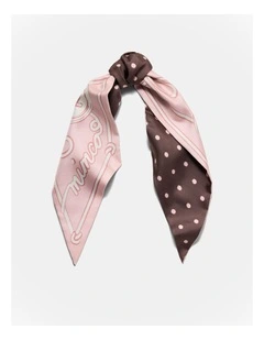 Mim Button Thin Scarf in Pink