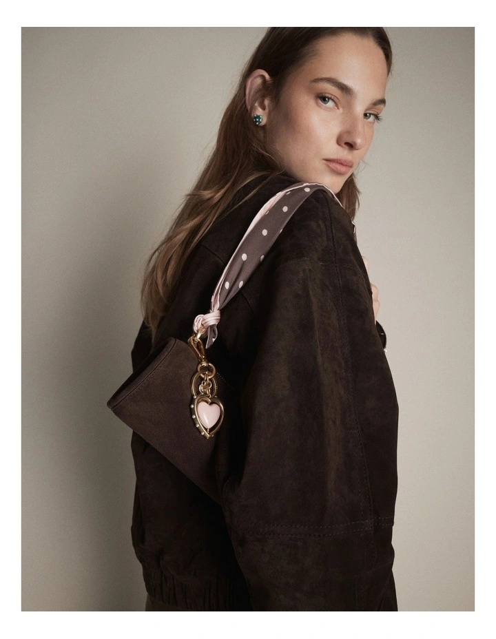Mim Button Thin Scarf in Pink image 2