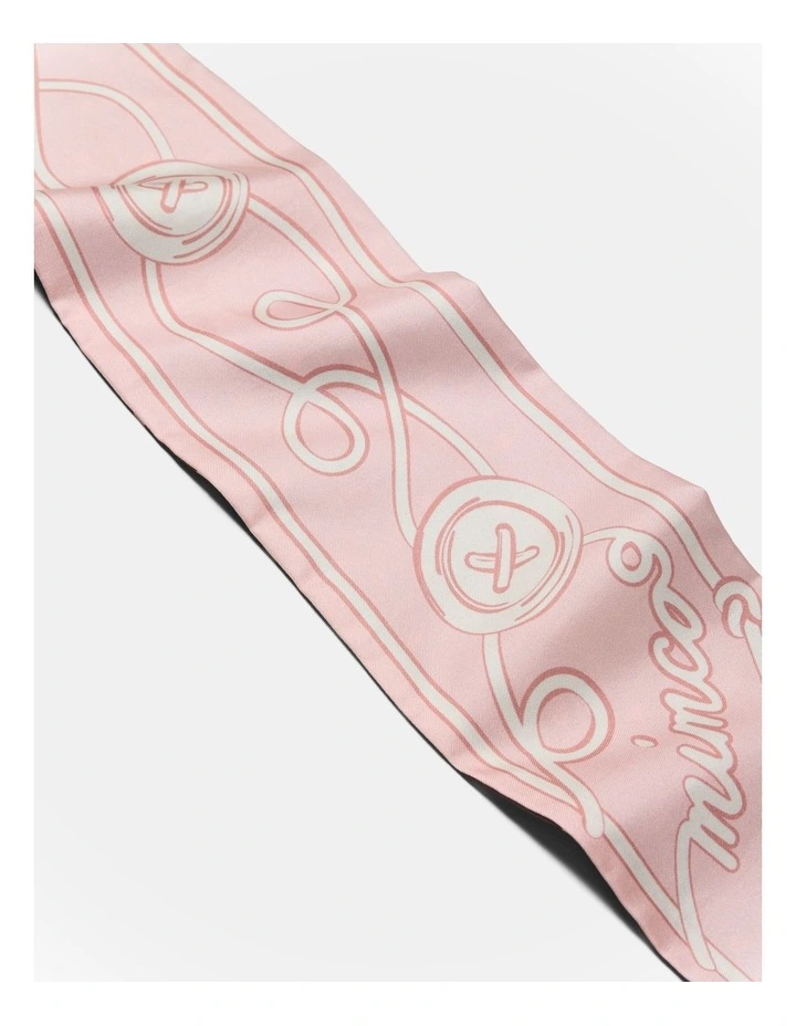 Mim Button Thin Scarf in Pink image 3
