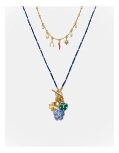 Talisman Duo Necklace in Ultra Marine