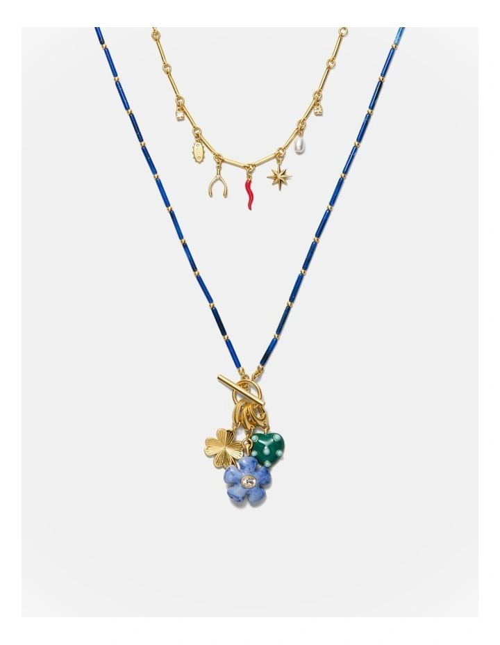 Talisman Duo Necklace in Ultra Marine image 1