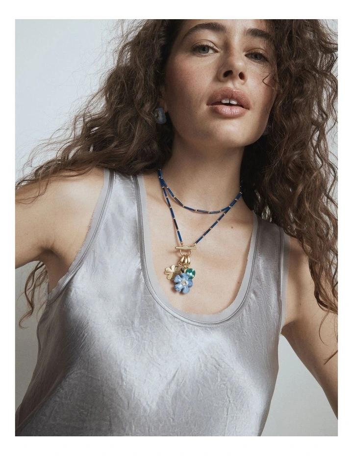 Talisman Duo Necklace in Ultra Marine image 6