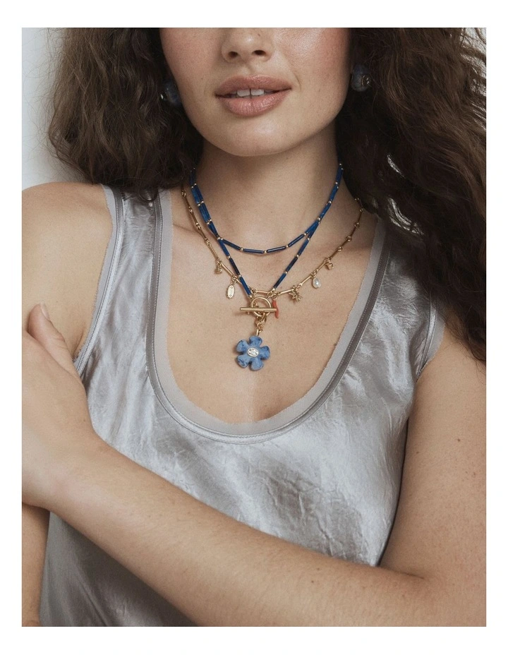 Talisman Duo Necklace in Ultra Marine image 7