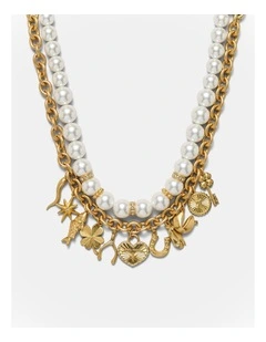 Fortuna Duo Necklace in Pearl
