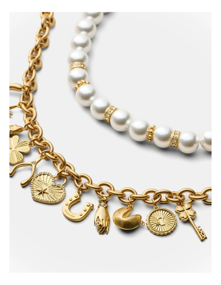 Fortuna Duo Necklace in Pearl image 2