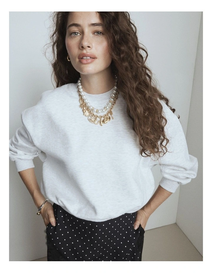 Fortuna Duo Necklace in Pearl image 4