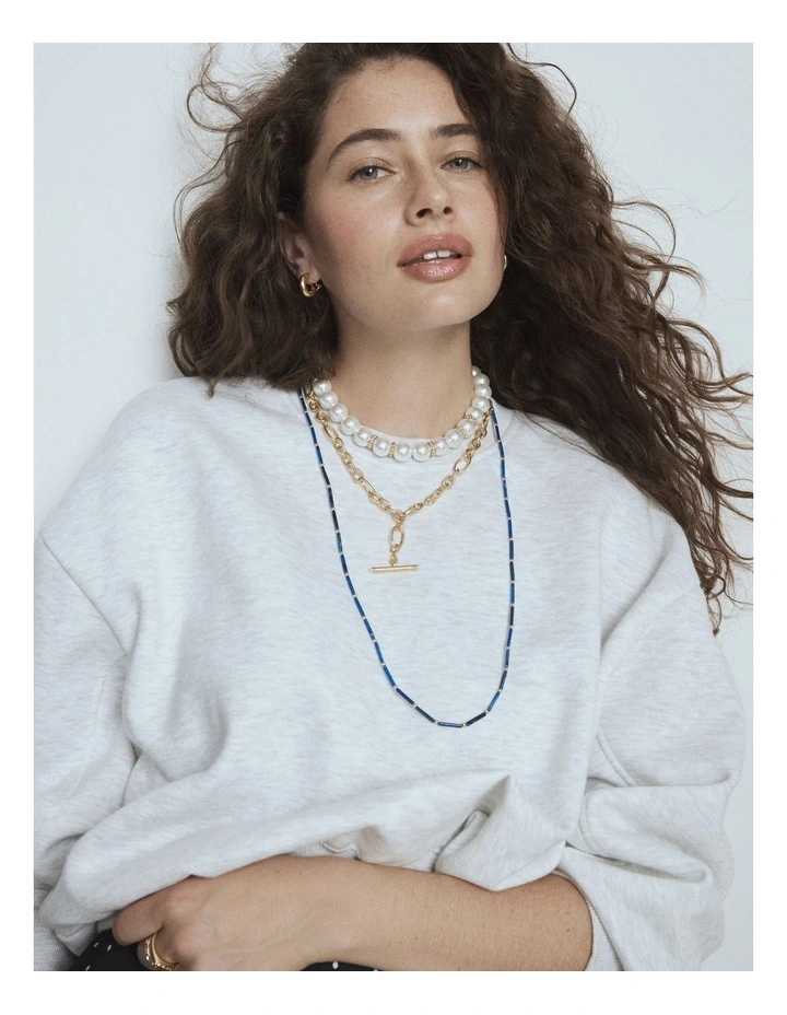 Fortuna Duo Necklace in Pearl image 5