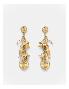 Fortuna Charm Earrings in Gold