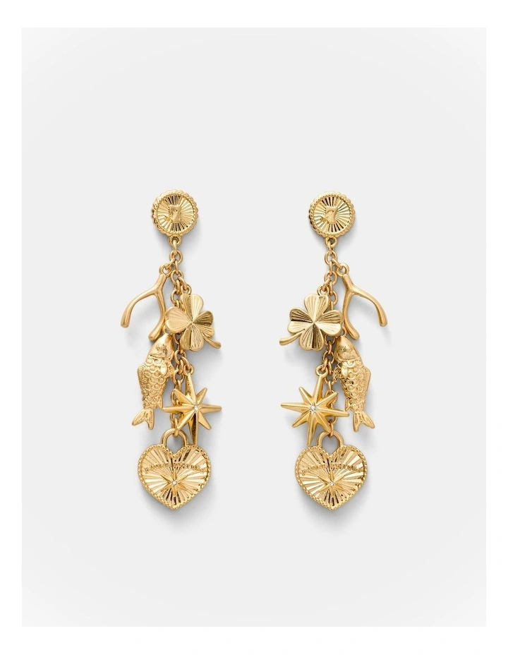 Fortuna Charm Earrings in Gold image 1