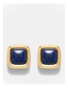 Abundance Stone Stud Earrings in Cobalt