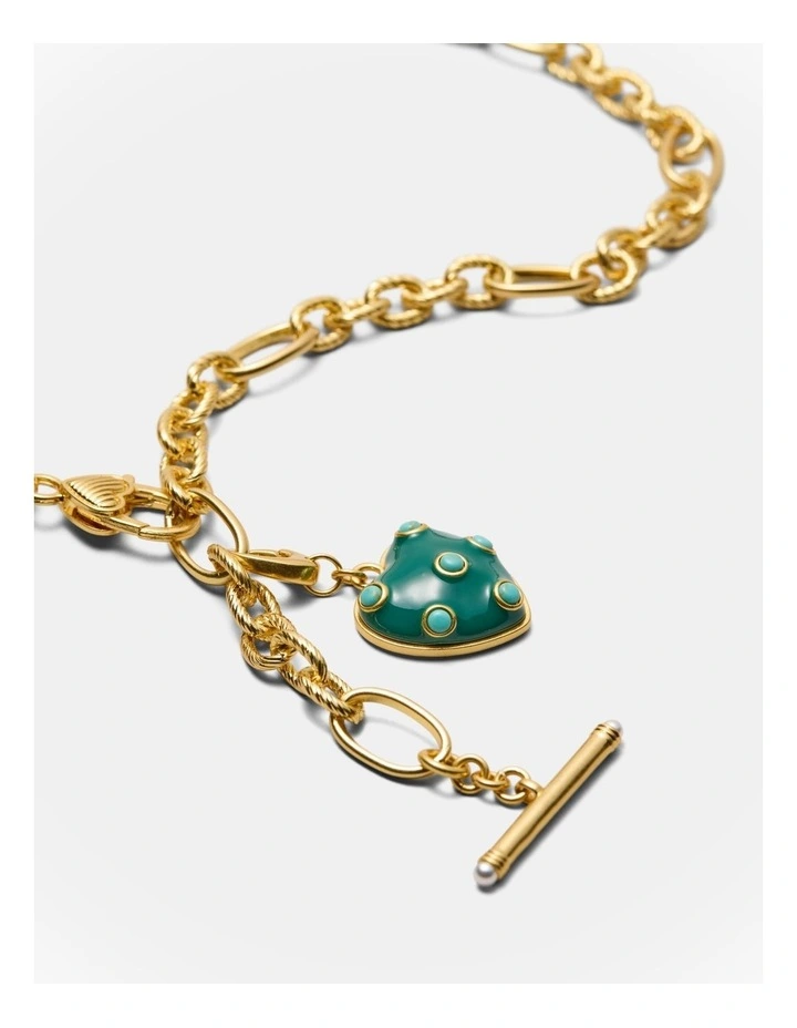 Polka Heart Necklace in Malachite image 3