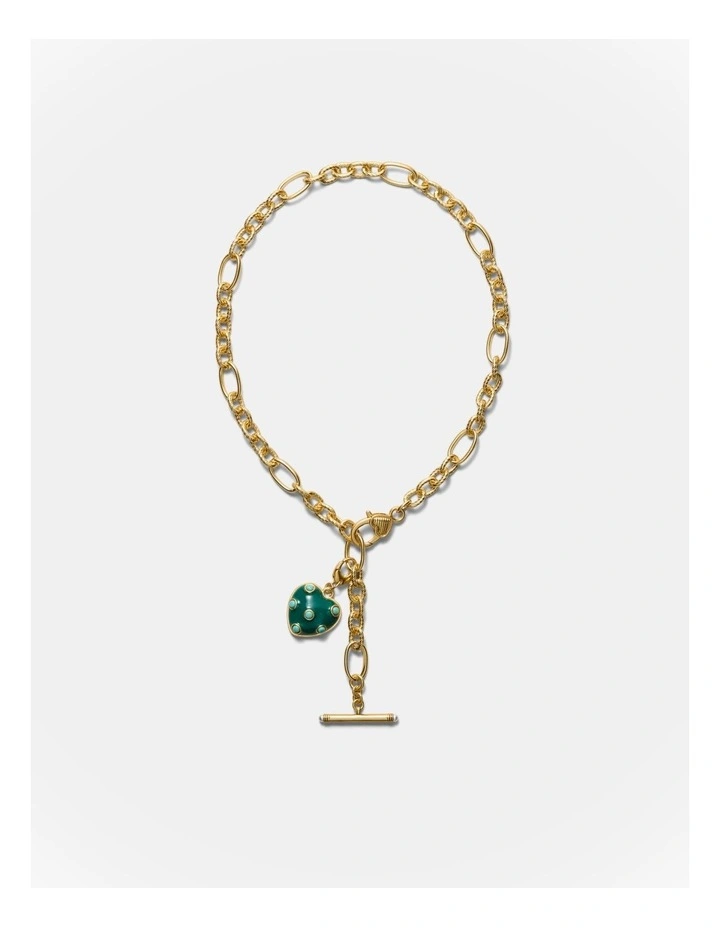 Polka Heart Necklace in Malachite image 4