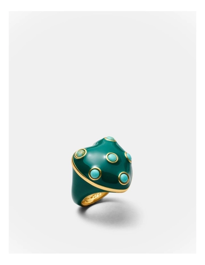 Polka Heart Ring in Green image 1