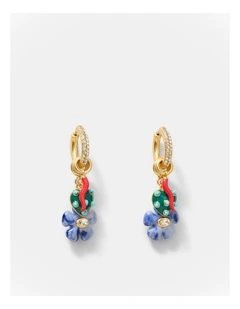 Talisman Charm Hoop Earrings in Ultra Marine