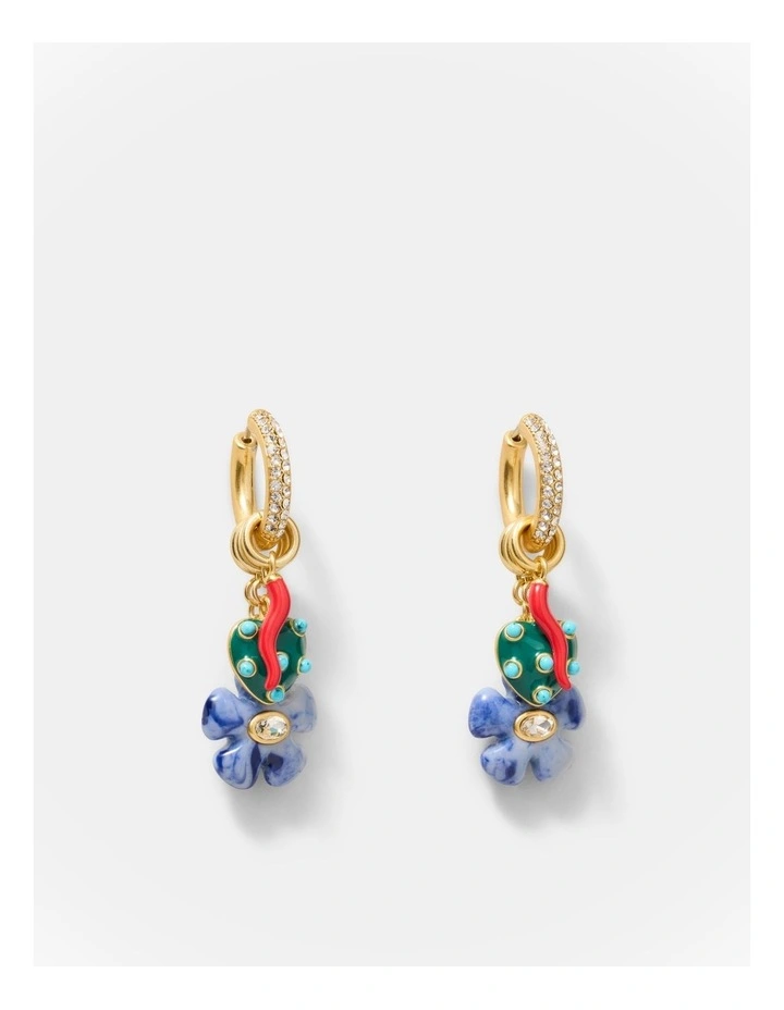 Talisman Charm Hoop Earrings in Ultra Marine image 1