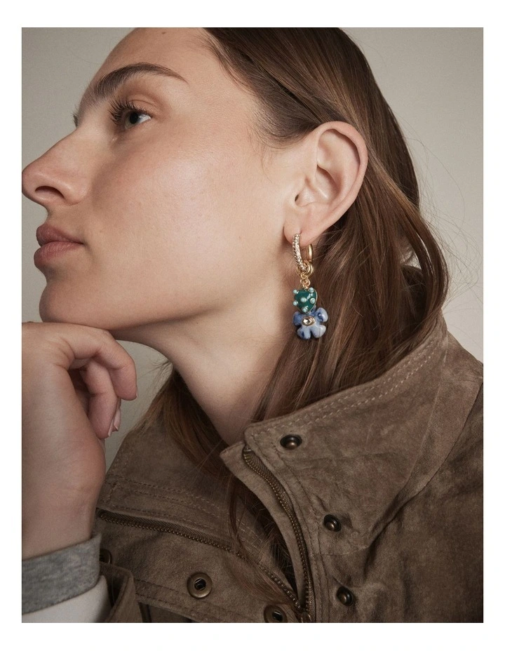 Talisman Charm Hoop Earrings in Ultra Marine image 2