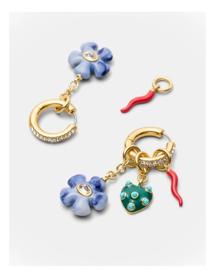 Talisman Charm Hoop Earrings in Ultra Marine image 3