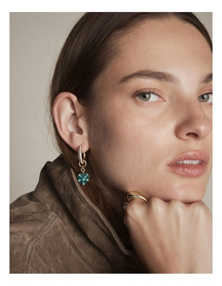 Talisman Charm Hoop Earrings in Ultra Marine image 5