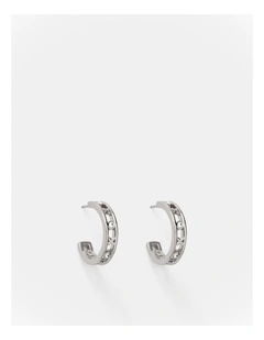 Amulet Hoop Earrings in Silver