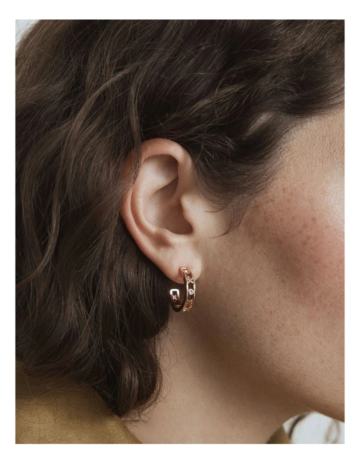 Amulet Hoop Earrings in Rose Gold image 4
