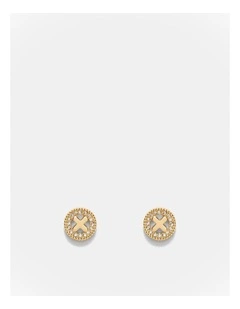 Amulet Stud Earrings in Gold