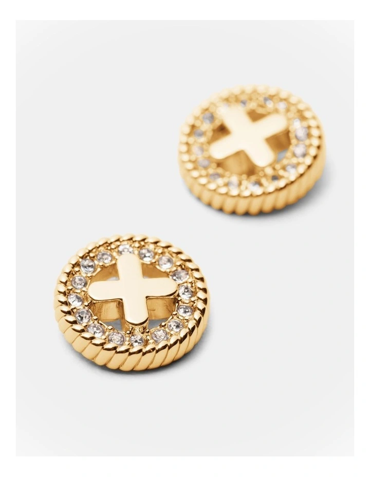 Amulet Stud Earrings in Gold image 3