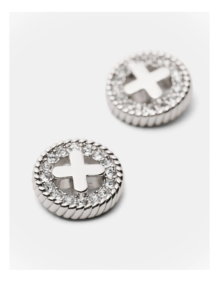 Amulet Stud Earrings in Silver image 2