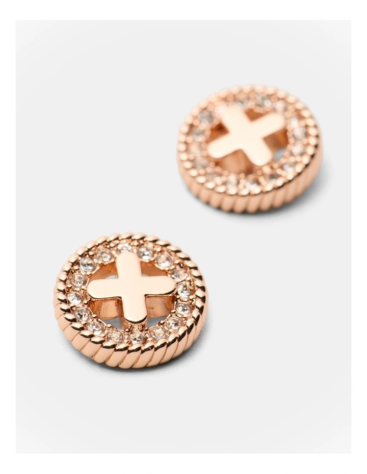 Amulet Stud Earrings in Rose Gold image 3