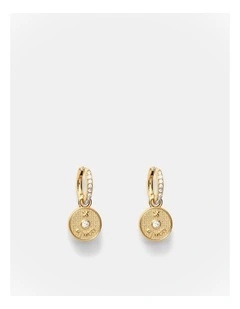Amulet Charm Hoop Earrings in Gold