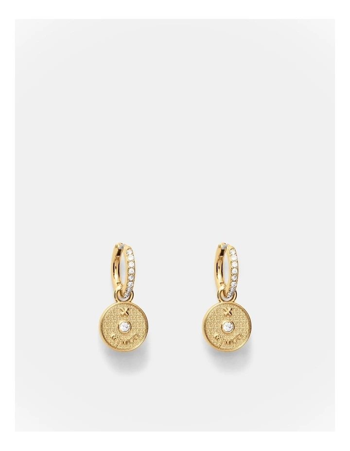 Amulet Charm Hoop Earrings in Gold image 1