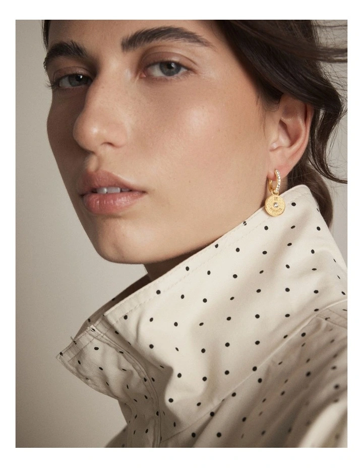 Amulet Charm Hoop Earrings in Gold image 2