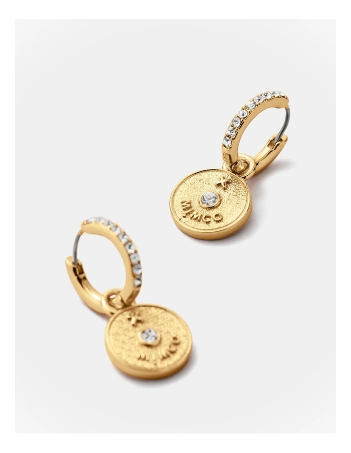 Amulet Charm Hoop Earrings in Gold image 3