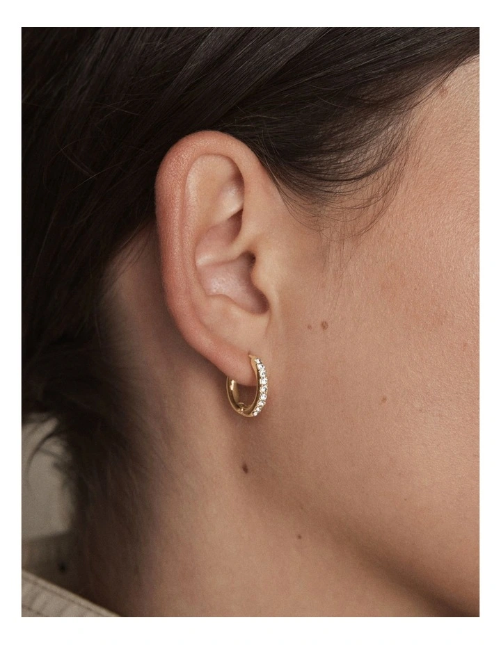 Amulet Charm Hoop Earrings in Gold image 4