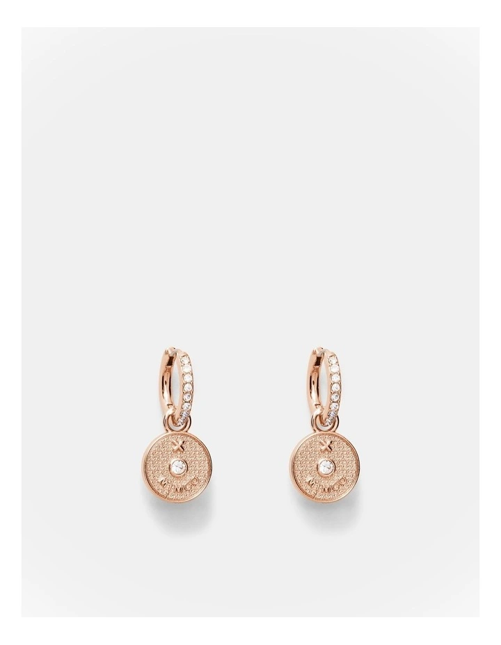 Amulet Charm Hoop Earrings in Rose Gold image 1