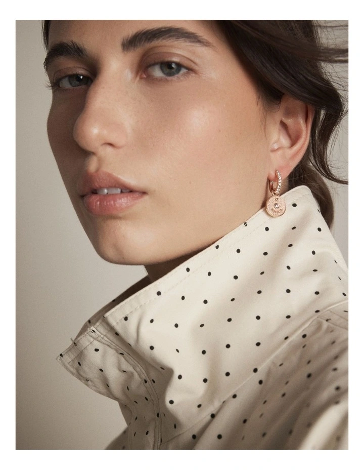 Amulet Charm Hoop Earrings in Rose Gold image 2