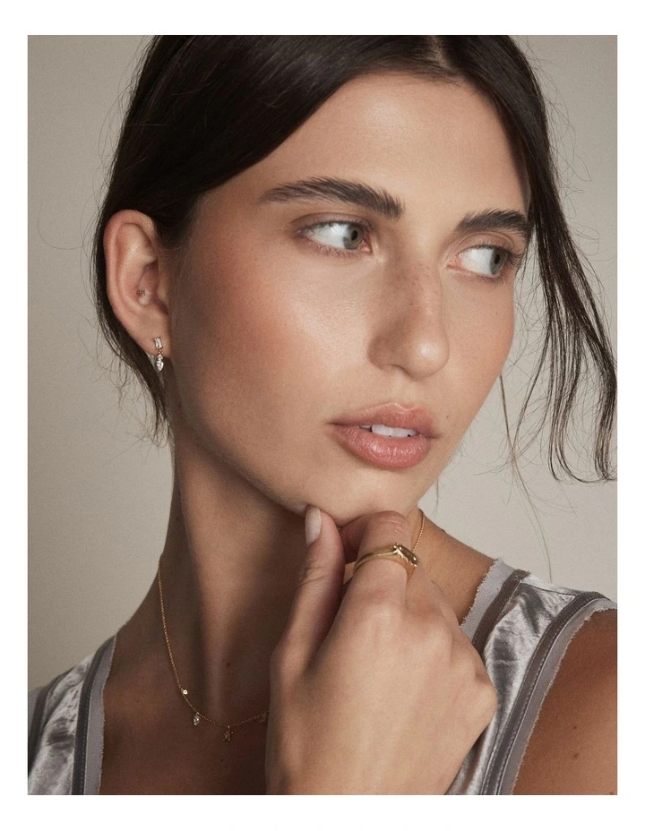 Shadow Drop Earrings in Gold image 2