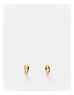 Shadow Huggie Earrings in Gold