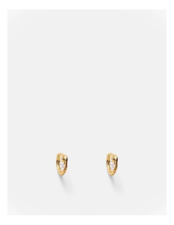 Shadow Huggie Earrings in Gold image 1