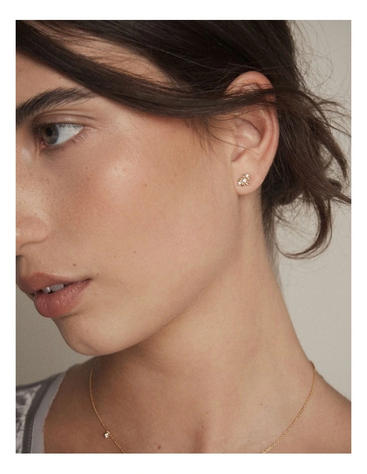 Asteria Stud Earrings in Gold image 2