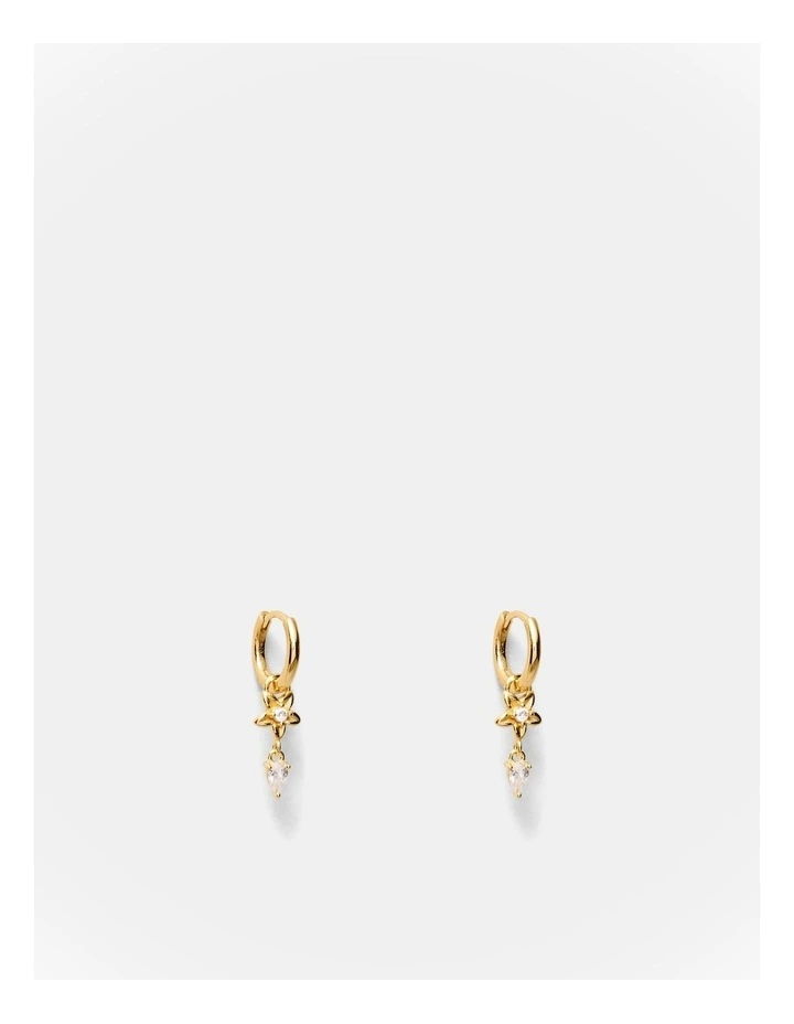 Asteria Charm Hoop Earrings in Gold image 1