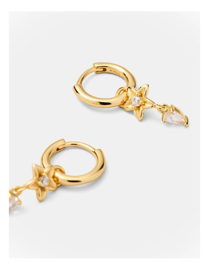 Asteria Charm Hoop Earrings in Gold image 3